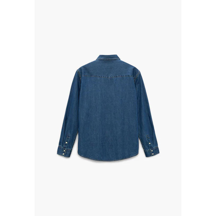 Zara- Topstitched Denim Shirt