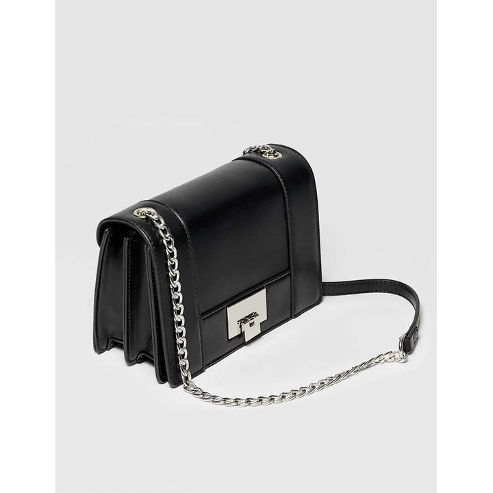 Stradivarius- Black Mini crossbody bag with fastening detail