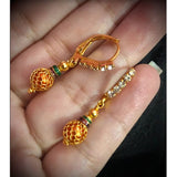 Beri- Caged Ball Earrings - Orange