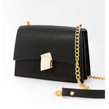 Bagzone- Womens Black Chain Strap Gold Detailed Shoulder Bag 12-5 BAGZY12