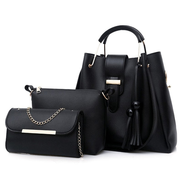 BagX- Alexa Black 3 Pieces Handbag