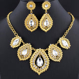 Dama Rusa- Golden Parure Crystal Jewellery Set for Women- TM-ER-32