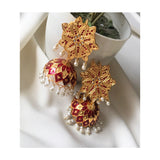House Of Jewels- Red/Gold  Ethereal  Jhumkas