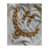House Of Jewels- Gold Sheesha  Fusion Set  (Necklace and Earrings)