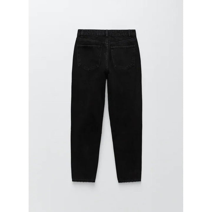 Zara- Ripped Mom Jeans- Black