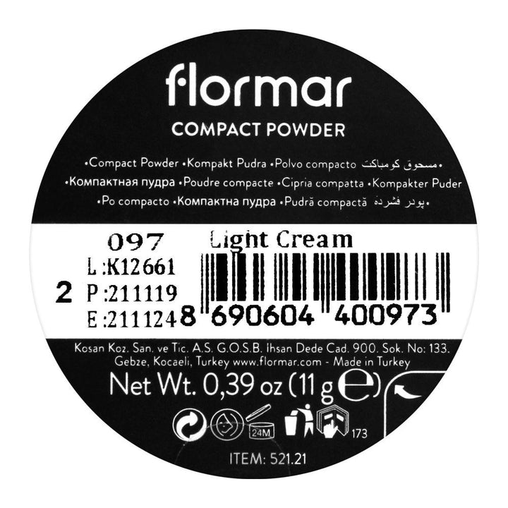 Flormar 11G T-C Compact Powder 97 Light Cream