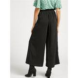 Max Fashion- Black Solid Crepe Palazzo Pants with Pocket Detail and Elasticised Waist