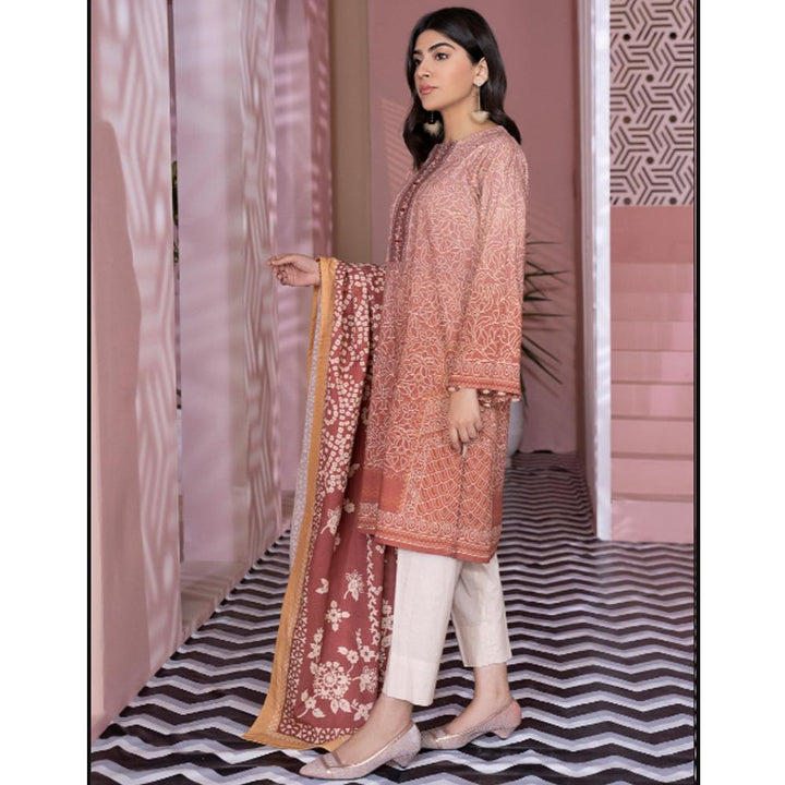 Limelight- 2 Pc Printed Winter Cotton Suit- Tea Pink