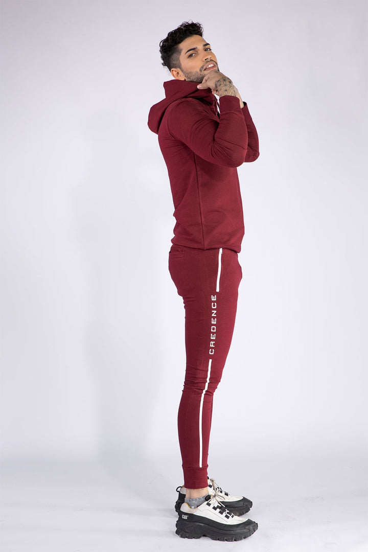 Sclothers- Maroon Camo Embroidered Hoodie - W21 - MH0020R