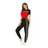 Wf Store- Panel TrackSuit For Her- Black Red