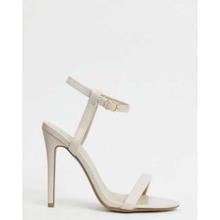 Asos Design- Missguided Barely There Heeled Sandals In Beige