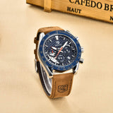 Benyar - Top Brand New Men Watches Leather Strap Luxury Waterproof Sport Quartz Chronograph Watch Men BY-5175L-SBE