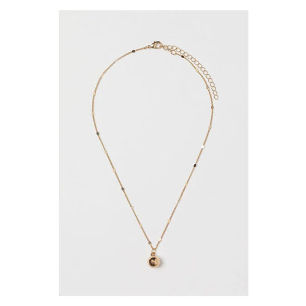 H&M- Hammered pendant necklace Gold-coloured