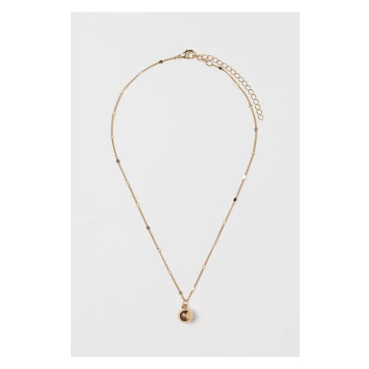 H&M- Hammered pendant necklace Gold-coloured