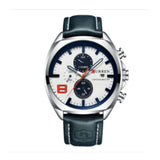Curren- asual Male Multi-function Waterproof Wristwatch Foe Men- 8324- Blue Silver