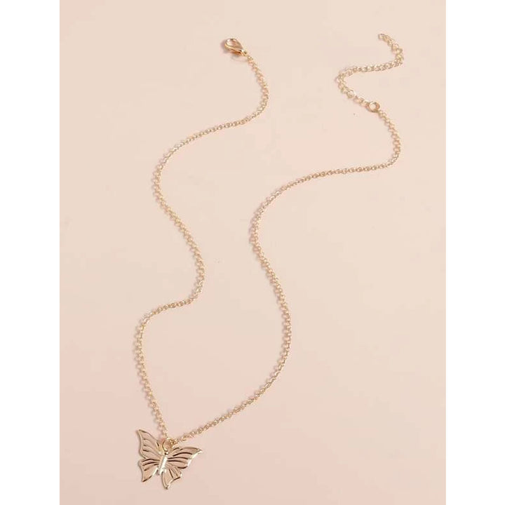 Shein- Butterfly Pendant Necklace- Gold