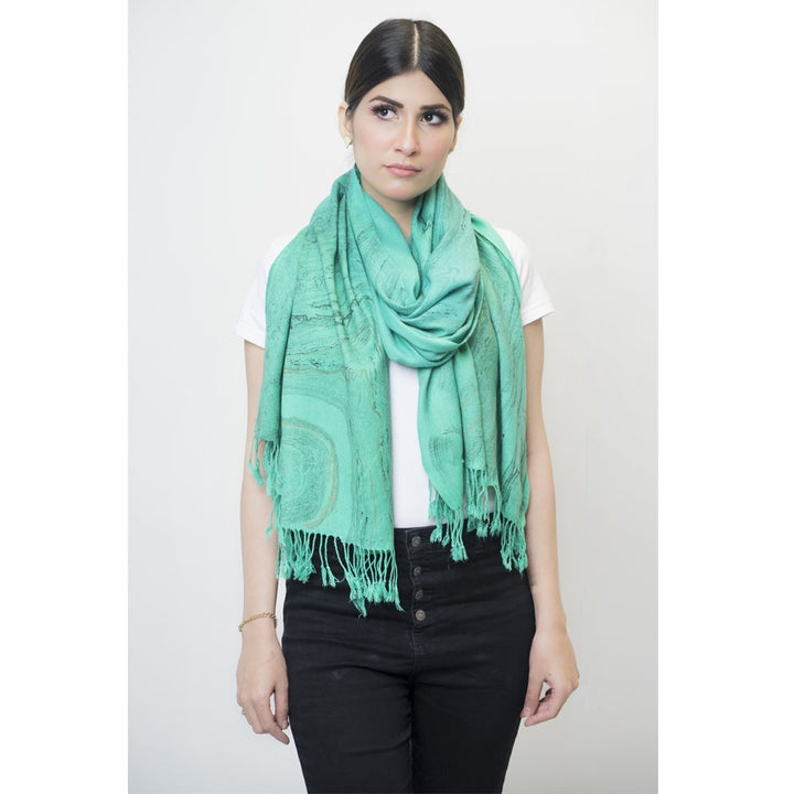 Pashmina Jamawar Stole Sea Green