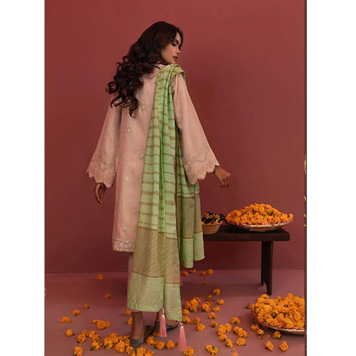 Zellbury- Embroidered Self Jacquard Shirt, Jacquard Dupatta & Cambric Trouser, ZWULCE322043