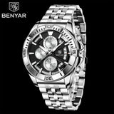 Benyar Silver Stainless Steel Chain Watch