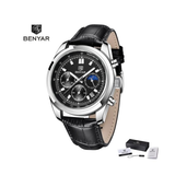 Benyar Black Dial Chronograph Strap Watch