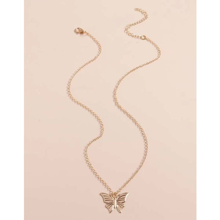 Shein- Butterfly Pendant Necklace- Gold