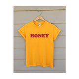 Wf Store- HONEY Printed Half Sleeves Tee- Yellow