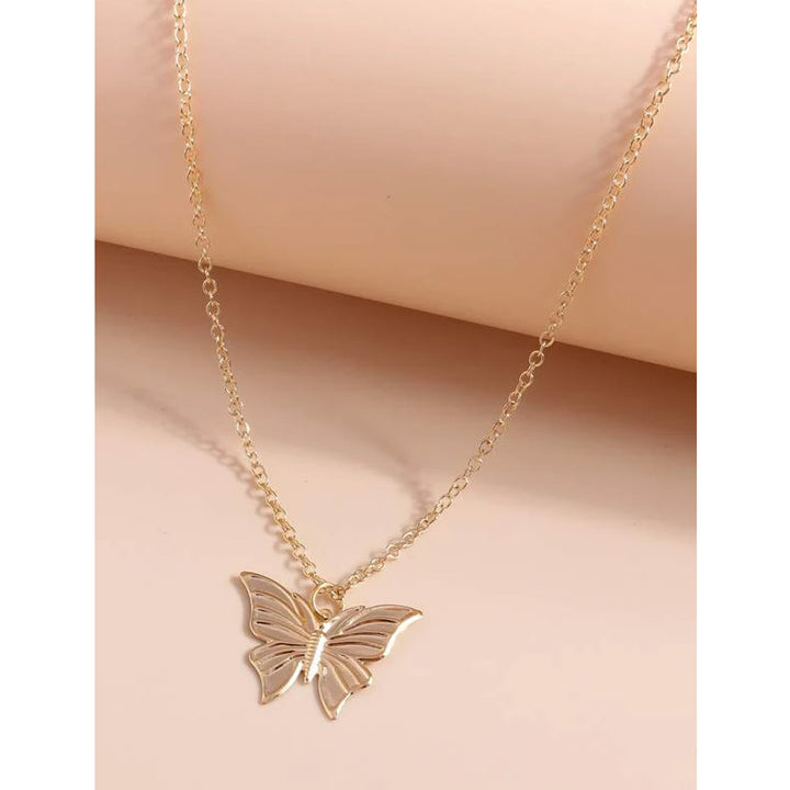 Shein- Butterfly Pendant Necklace- Gold