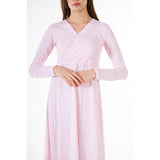 Montivo - Pink Printed Double Breasted Long Dress