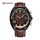Curren- Casual Male Multi-function Waterproof Wristwatch Foe Men- 8324- Brown Black