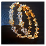 Zardi- Bangle bracelet size in mm  2 Tone Zircon Bangles – Pack of 4 – Silver / Gold