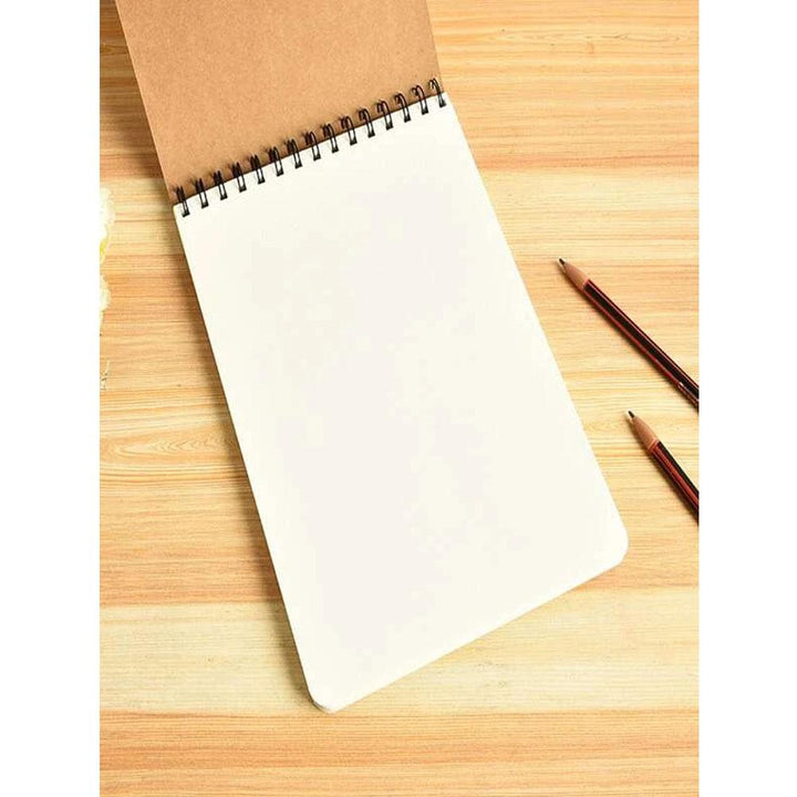 Shein- 1pc Kraft Paper Cover Spiral Sketchbook