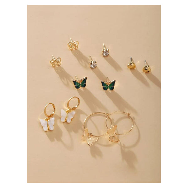 Shein- 6pairs Butterfly Decor Earrings