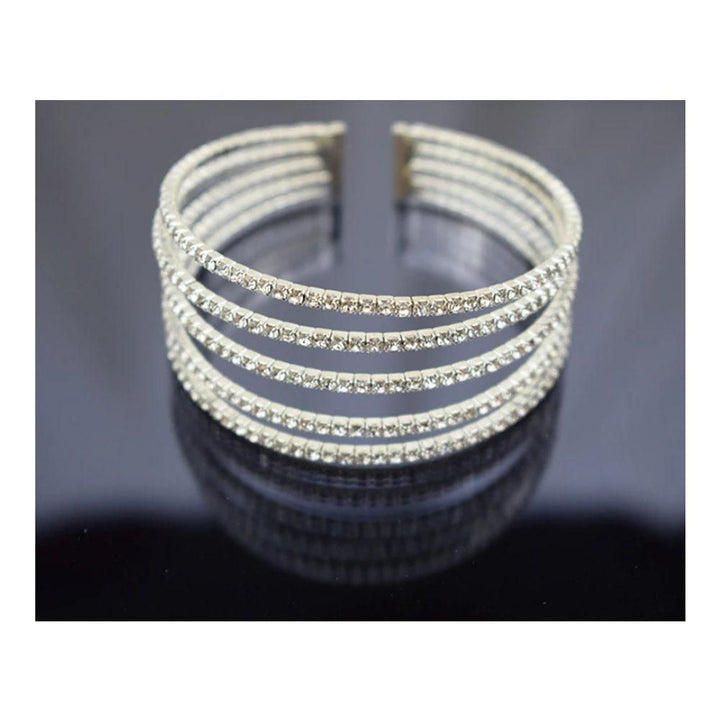 The Marshall- Rhinestone Silver Plated Multilayer Bracelet For Women - TM-BT-23