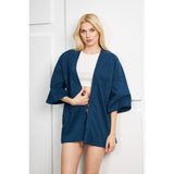 Teal Blue Kimono Shawl Jacket