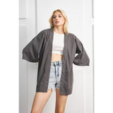 Grey Kimono Shawl Jacket