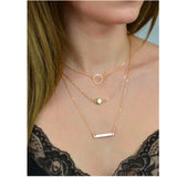 Shein- Bar and Circle Layered Chain Necklace