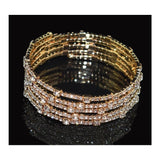 The Marshall- Crystal Golden Rhinestone Five-row Bracelet for Women - TM-BT-24