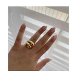 Jewels By Noor-  Gold double dome ring