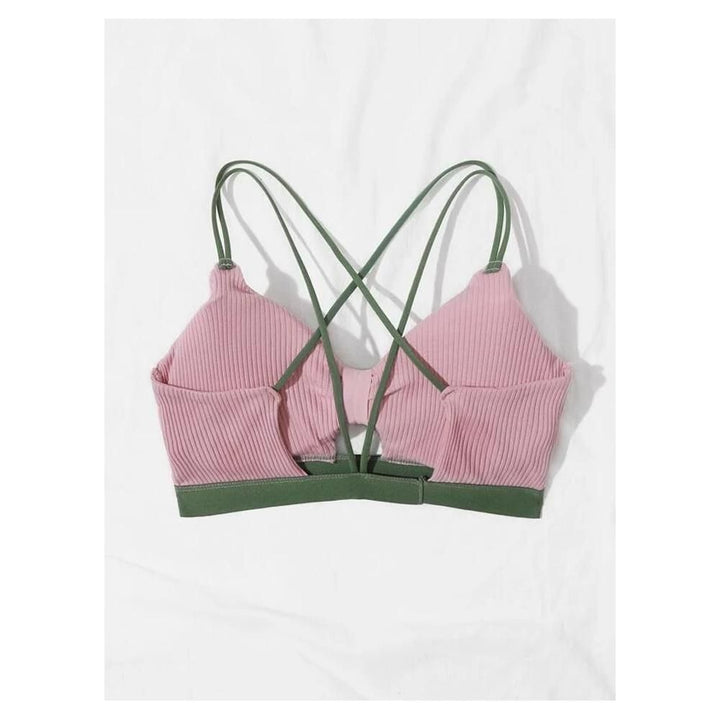 Shein- Colorblock Ribbed Bralette