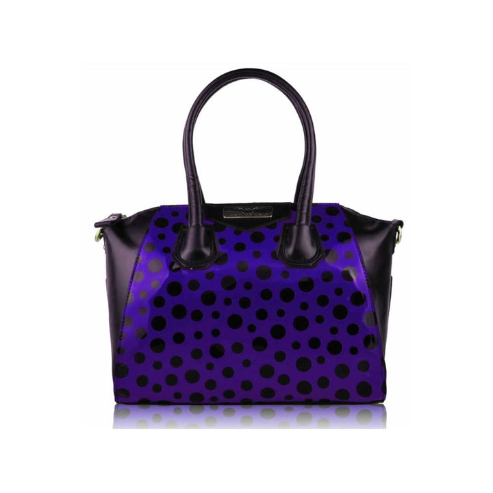 Silk Avenue- LS0075 - Navy Polka Dot Satchel Handbag