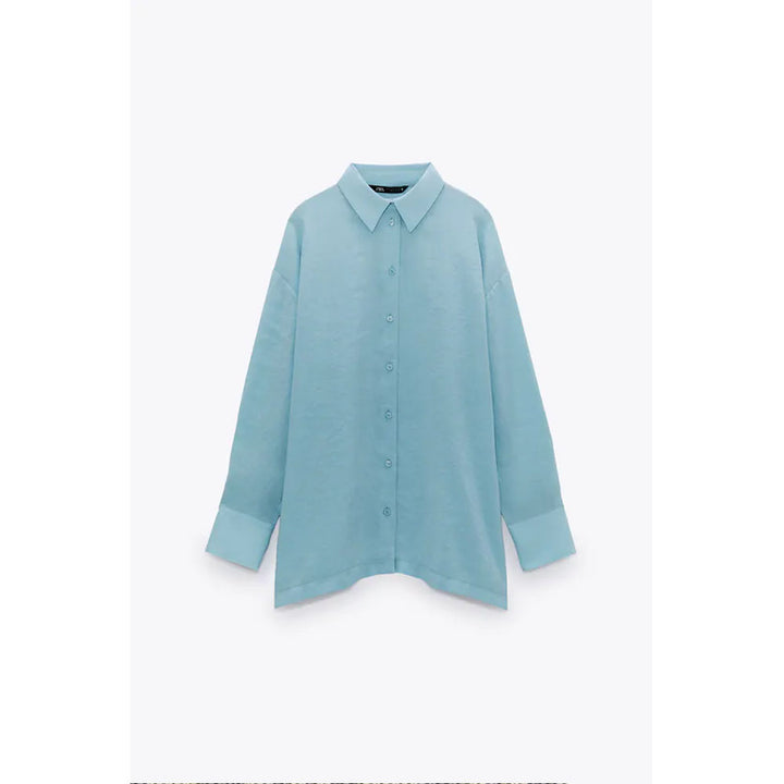Zara- Oversize Flowing Shirt-  Light blue
