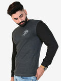 IGNITE- Black Charcoal Grey Get Set Go Thermal Crew Neck for Men by Ignite Discounted priced at #price# | Bagallery Deals