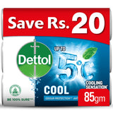Dettol Antibacterial Soap Bar Effective Germ Protection Cool 85gm - Pack of 3