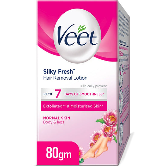 Veet Silky Fresh Hair Removal Lotion for Normal Skin with Moisturising Lotus Flower Extract 80gm