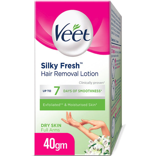 Veet Silky Fresh Hair Removal Lotion for Dry Skin with Shea Butter and Lily Fragrance 40gm