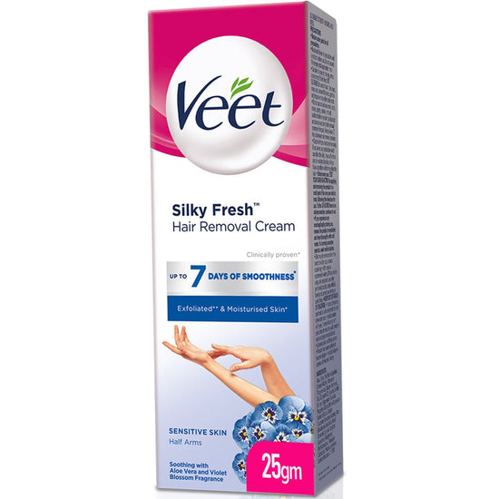 Veet Silky Fresh Hair Removal Cream for Sensitive Skin with Aloe Vera and Violet Blossom Fragrance 25gm