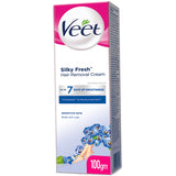 Veet Silky Fresh Hair Removal Cream for Sensitive Skin with Aloe Vera and Violet Blossom Fragrance 100gm