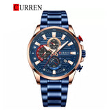 CURREN Blue Dial Chronograph Stainless Steel Wrist Watch