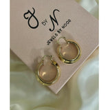 Jewels By Noor- Gold round chunky hoops
