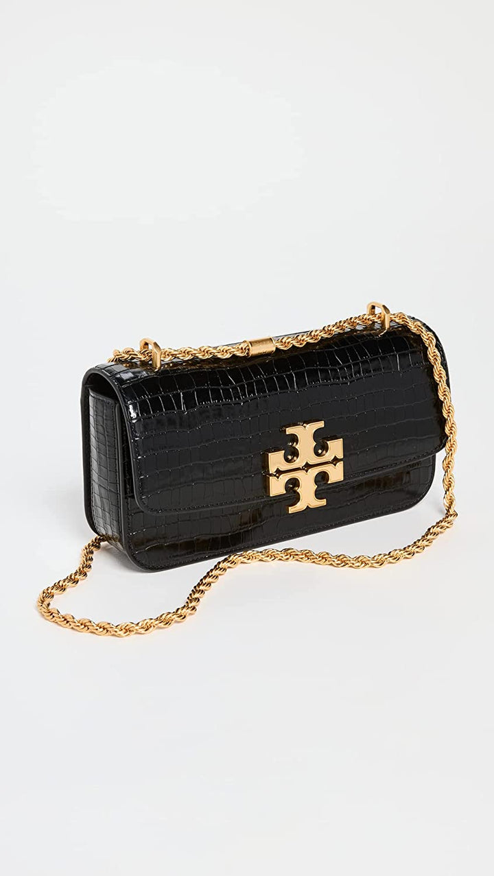 Tory Burch-Eleanor Embossed Small Convertible Shoulder Bag Black